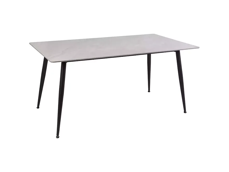 Table de salle à manger 130 cm rectangulaire gris brillant en céramique ARMANDIDO