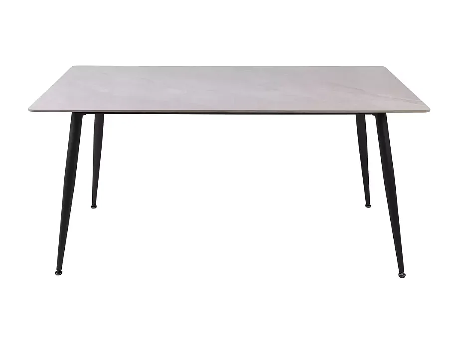 Table de salle à manger 130 cm rectangulaire gris brillant en céramique ARMANDIDO