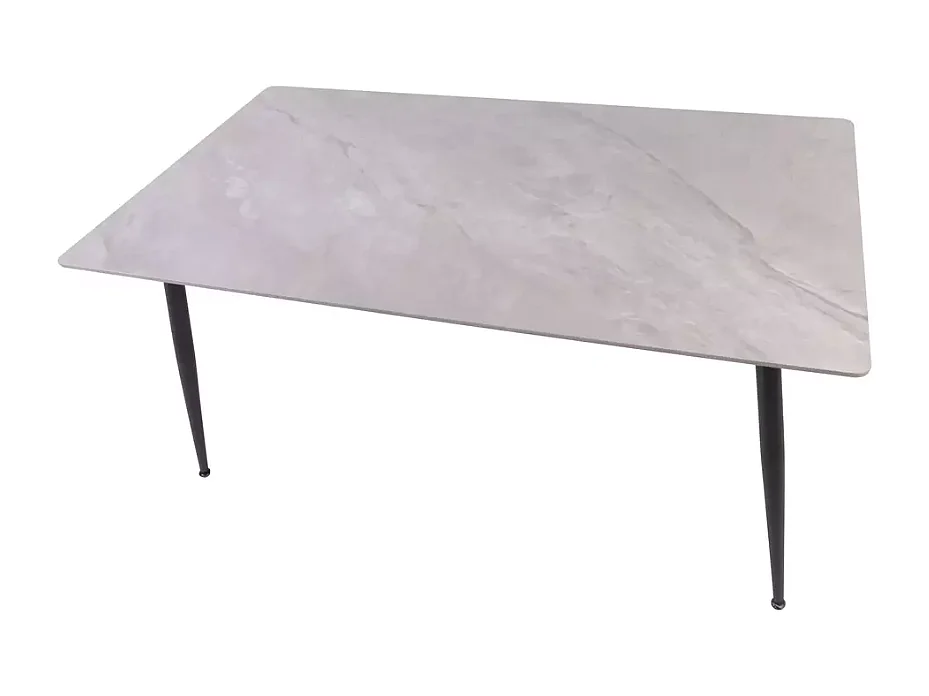 Table de salle à manger 130 cm rectangulaire gris brillant en céramique ARMANDIDO