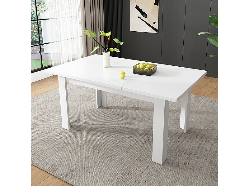 Table à manger pliante - avec espace de rangement - style moderne - Blanc