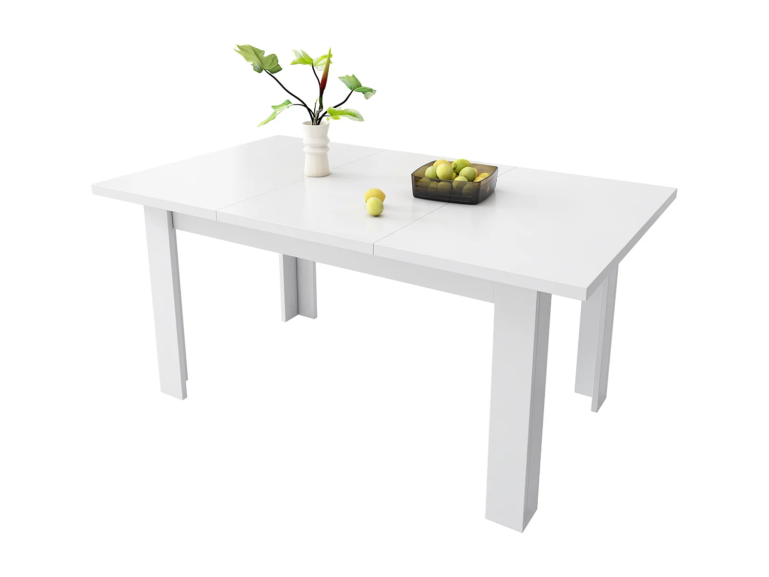 Mesa de jantar dobrável - com espaço de armazenamento - estilo moderno - Branco