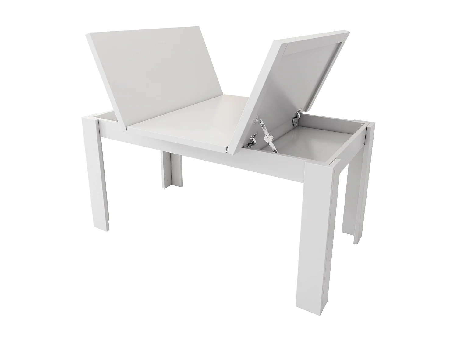 Mesa de jantar dobrável - com espaço de armazenamento - estilo moderno - Branco