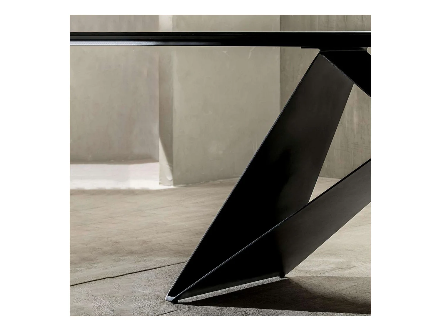 Table fixe moderne "Loyra" en céramique sur verre trempé effet marbre cm 220x110 76h