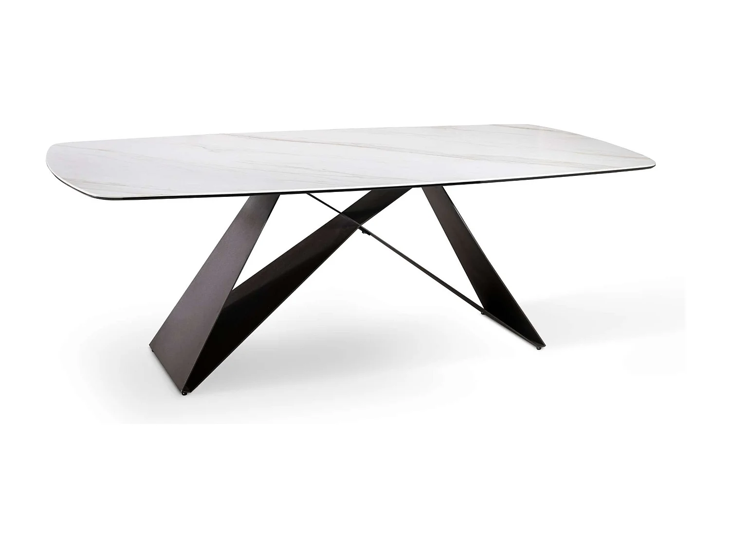 Stół nowoczesny stały "Loyra" z ceramiki na szkle hartowanym z efektem marmuru cm 220x110 76h