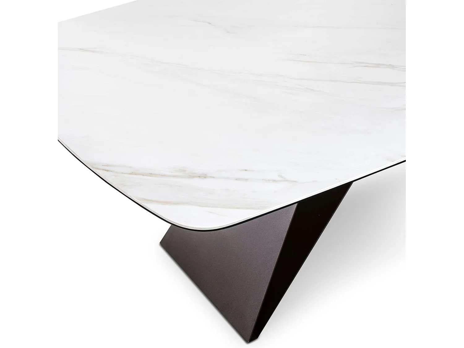 Stół nowoczesny stały "Loyra" z ceramiki na szkle hartowanym z efektem marmuru cm 220x110 76h