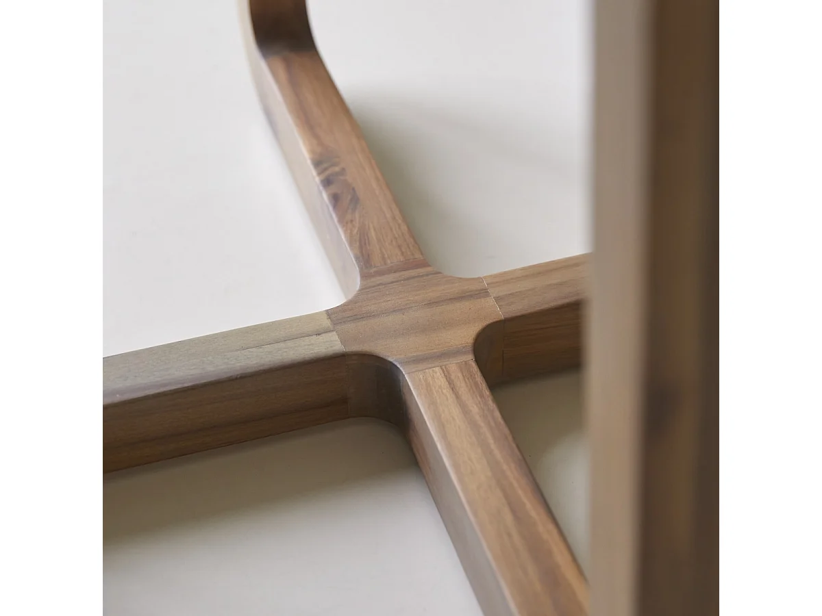 Table ronde en terrazzo premium et acacia massif 90 Elio brown