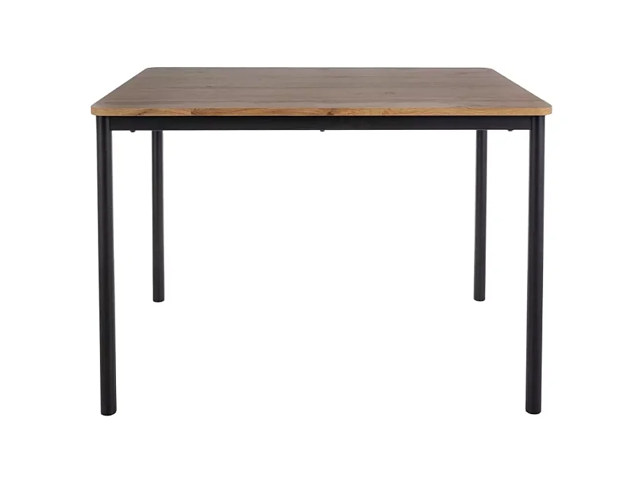 Table de salle à manger 110 cm rectangulaire et compacte en chêne avec pieds noirs LETTERS