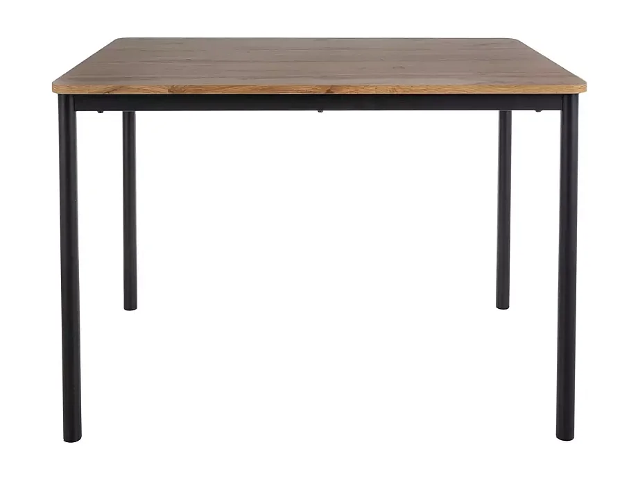 Table de salle à manger 110 cm rectangulaire et compacte en chêne avec pieds noirs LETTERS