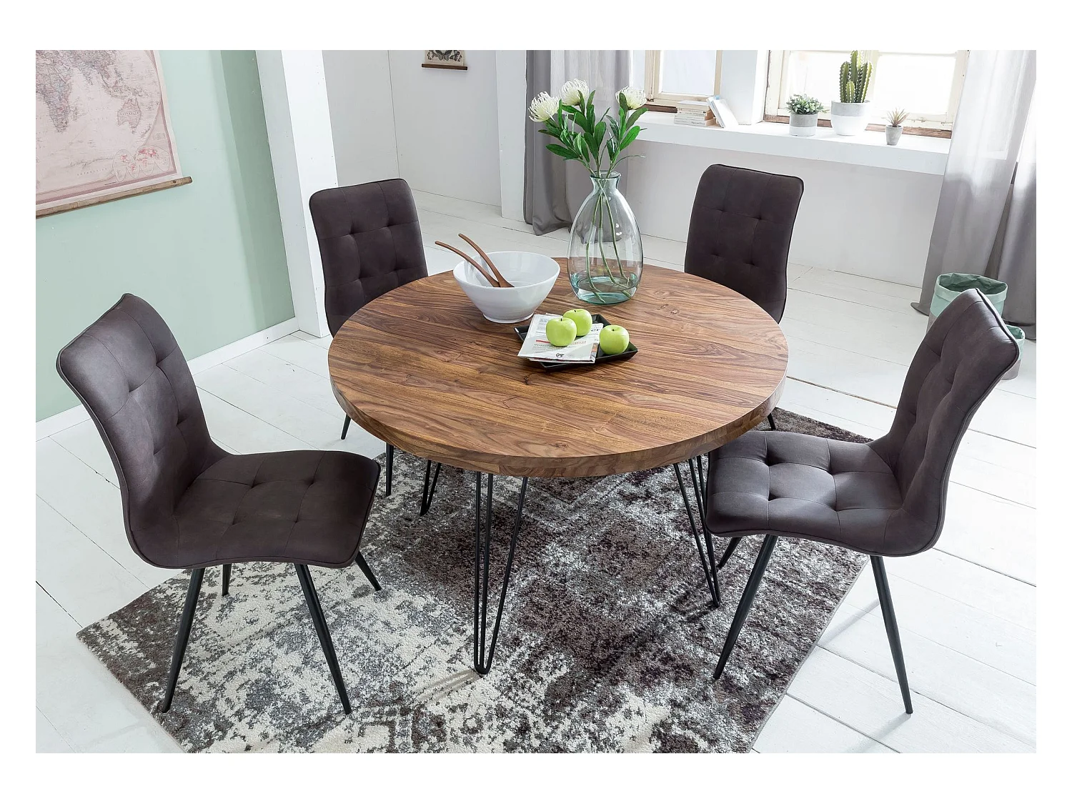 AKOLA Sheesham Massief Houten S-vormige Bijzettafel / Metaal 45 x 60 x 30 cm | Landelijke stijl designer salontafel | Anstellisch Vierkante Opbergtafel