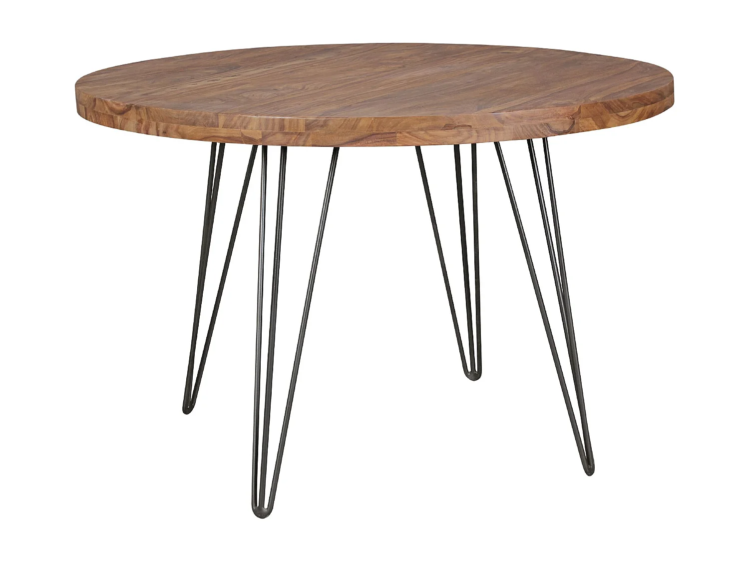 Design Esszimmertisch BAGLI rund Ø 120 x 78 cm Sheesham Massiv-Holz, Landhaus Esstisch braun,