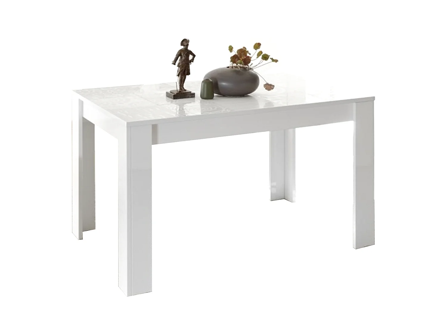 Fester moderner Tisch "Urban" aus weißem Siebdruckholz, 180 x 90 cm, 79 h