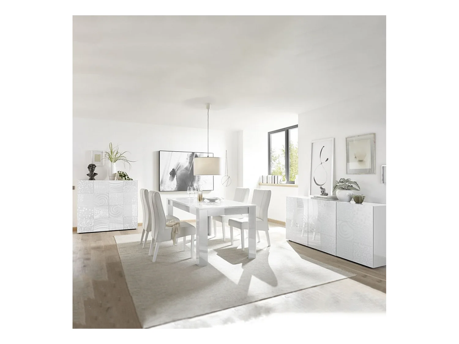 Fester moderner Tisch "Urban" aus weißem Siebdruckholz, 180 x 90 cm, 79 h