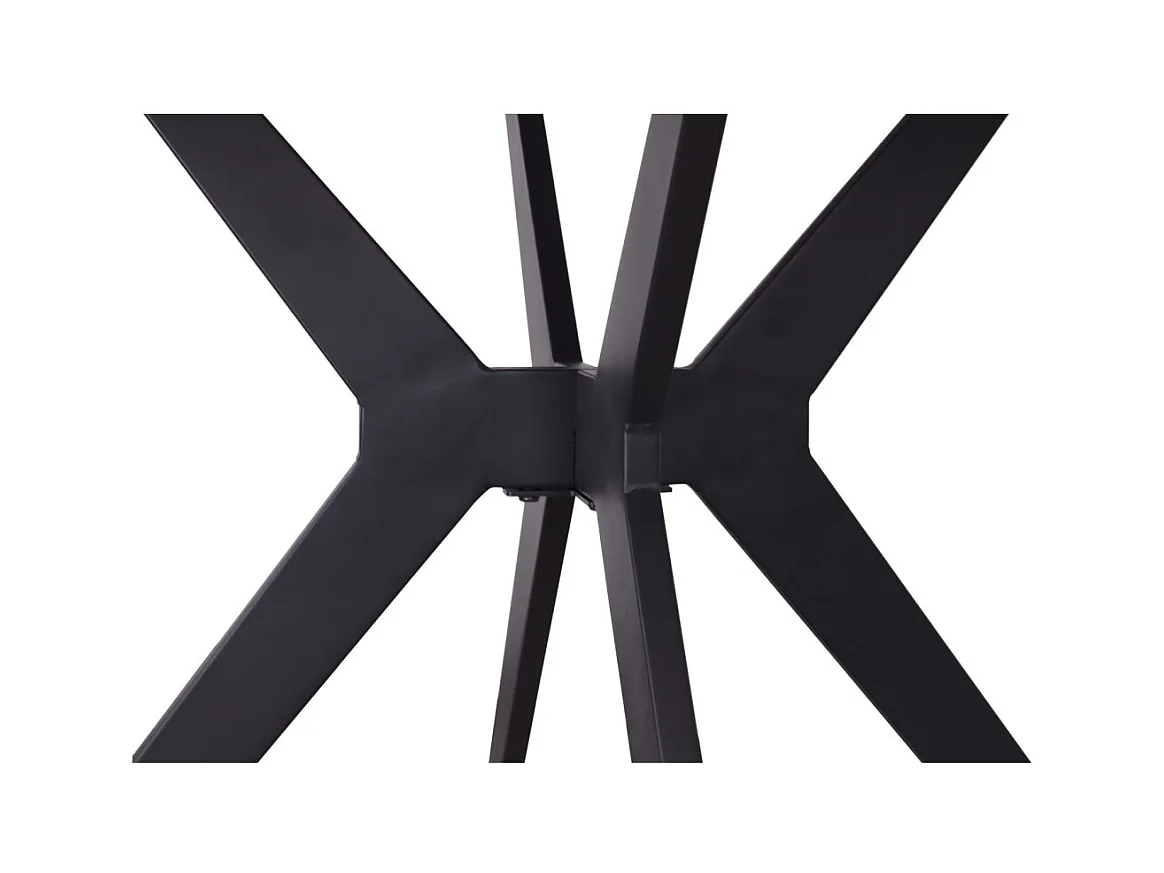 Table à manger ronde ARVENA – 110 cm – Plateau en pierre frittée – Coloris blanc – Design métal élégant