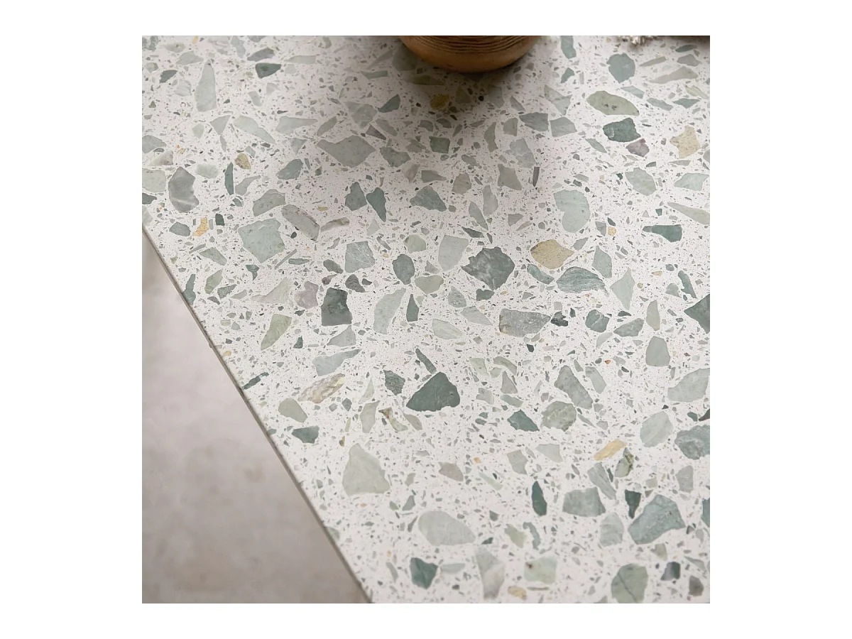 Table rectangulaire en terrazzo premium et métal 160 Elio green