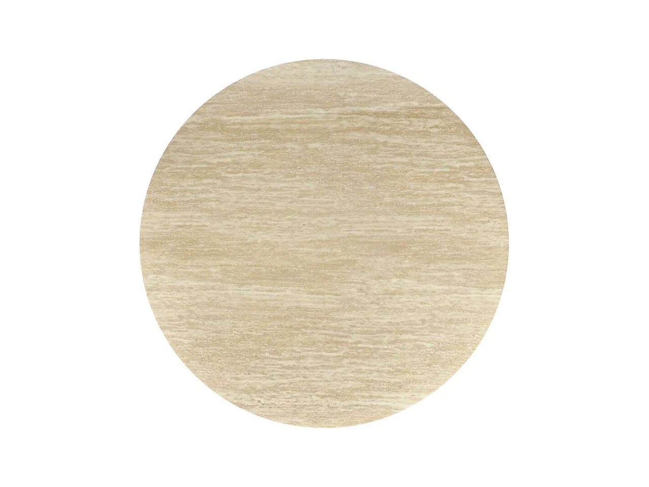 Table a manger ronde 120 cm plateau marbre travertin et pied bois MIKA