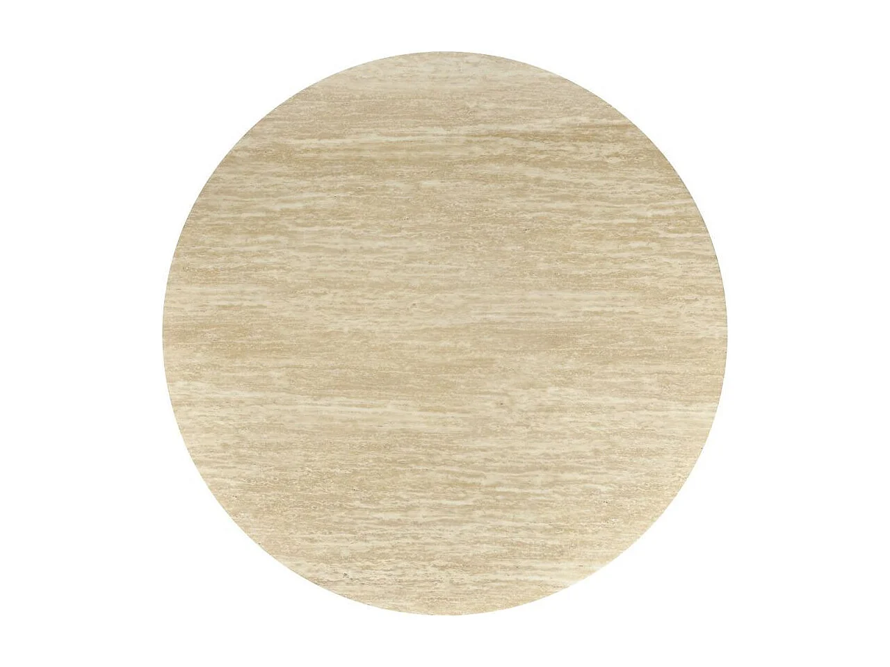 Table a manger ronde 120 cm plateau marbre travertin et pied bois MIKA