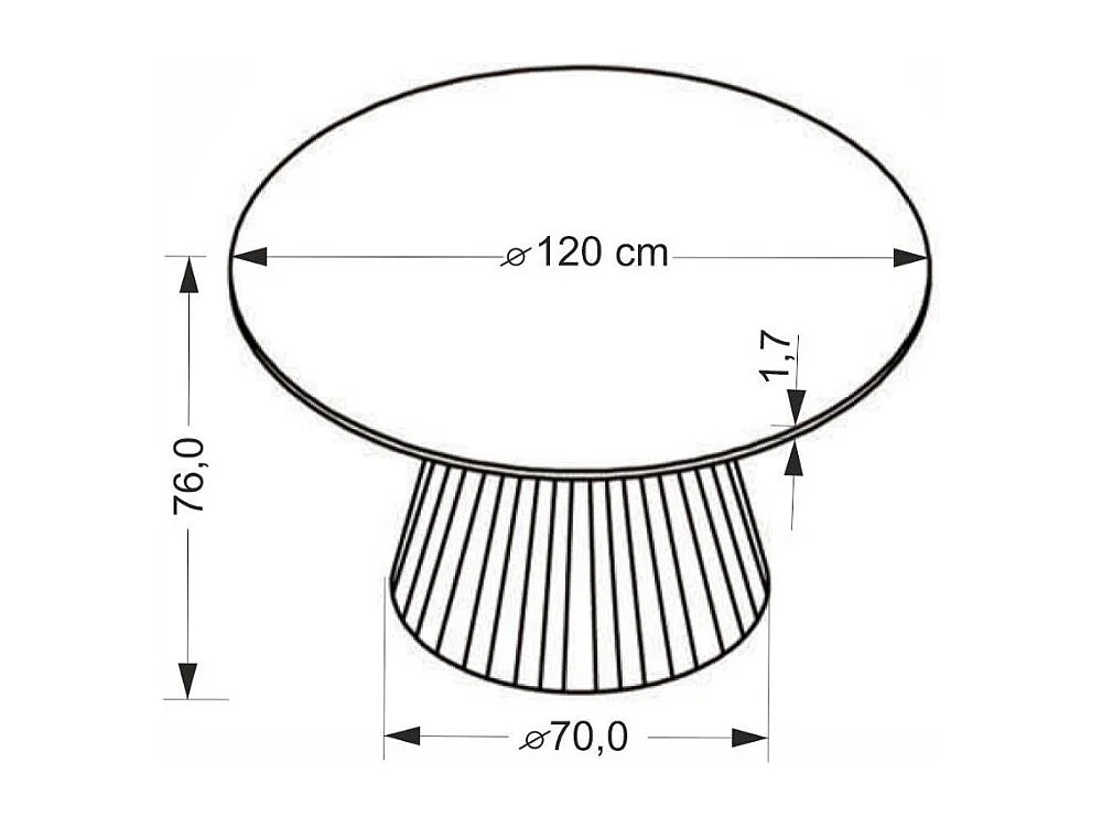 Table a manger ronde 120 cm plateau marbre travertin et pied bois MIKA
