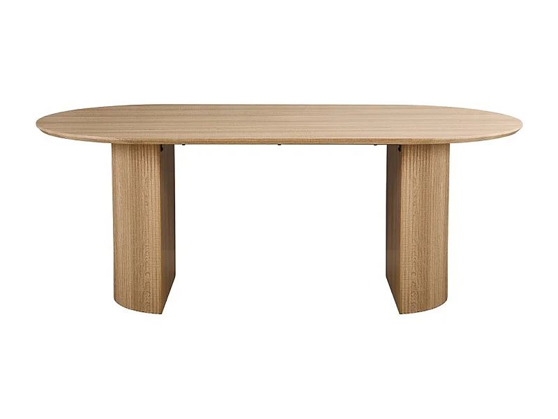 Mesa de jantar oval VAGOS – 200 x 100 cm – Cor carvalho natural – Design contemporâneo e acolhedor