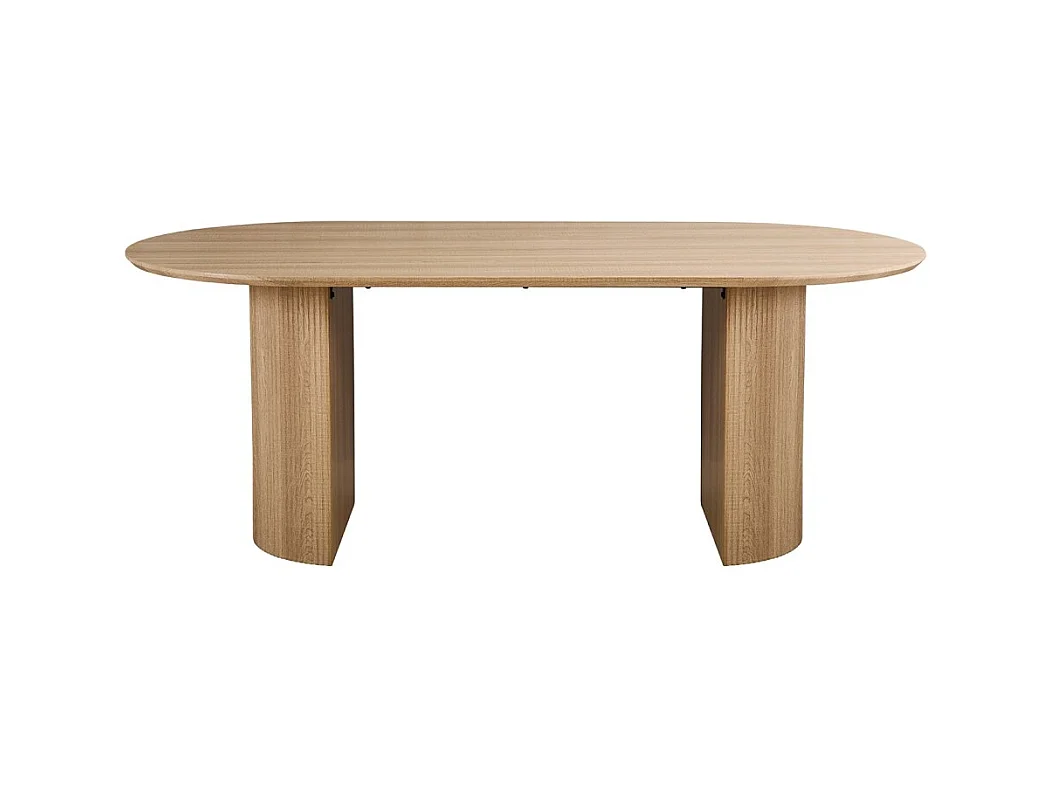 Table à manger ovale VAGOS – 200 x 100 cm – Coloris chêne naturel – Design contemporain et chaleureux