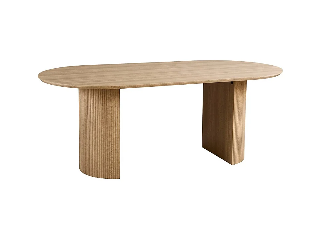 Table à manger ovale VAGOS – 200 x 100 cm – Coloris chêne naturel – Design contemporain et chaleureux
