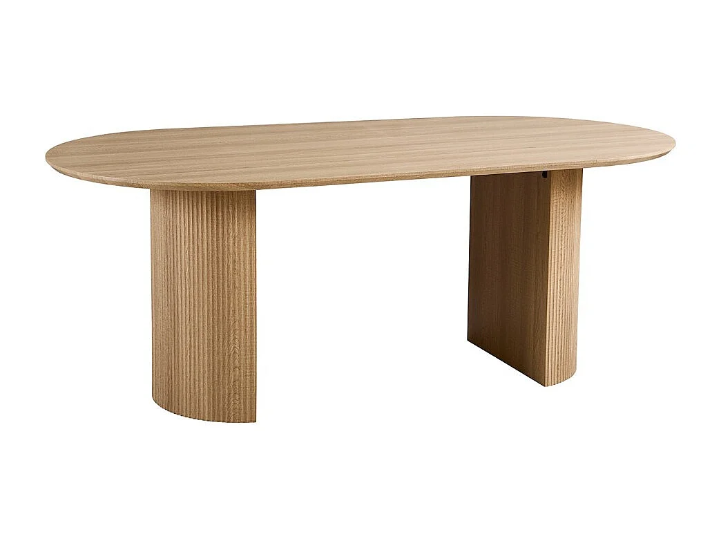Table à manger ovale VAGOS – 200 x 100 cm – Coloris chêne naturel – Design contemporain et chaleureux