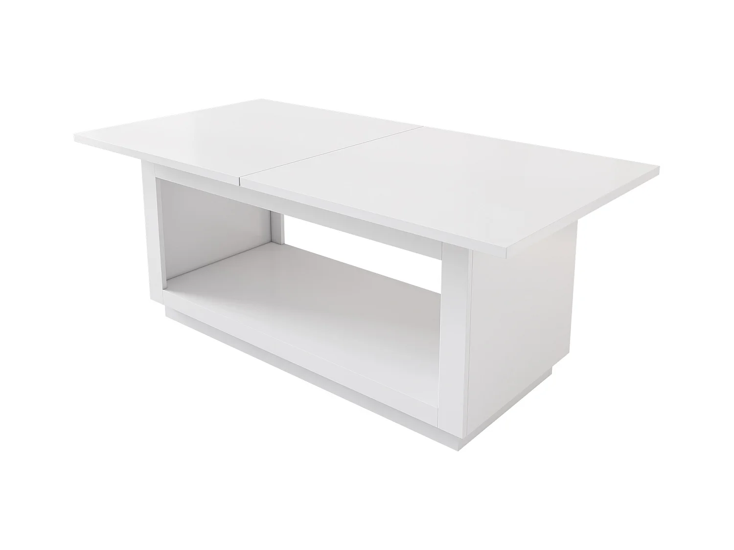 Table à manger rectangle extensible 6-8 personnes en MDF blanc - 140/180x70x76.5cm