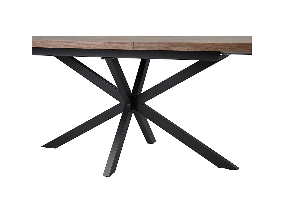 Mesa extensible KALVANO – 160 a 200 cm – Roble oscuro – Tablero de 40 mm – Diseño contemporáneo