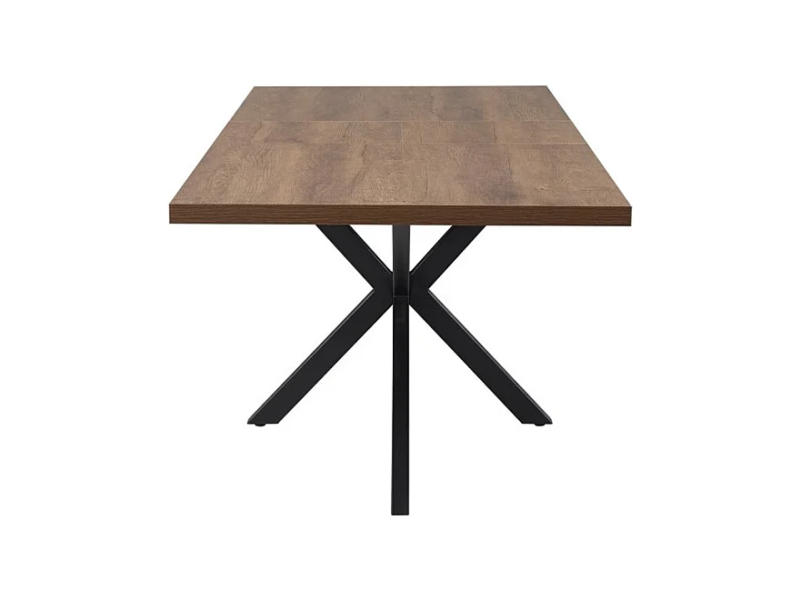 Mesa extensible KALVANO – 160 a 200 cm – Roble oscuro – Tablero de 40 mm – Diseño contemporáneo
