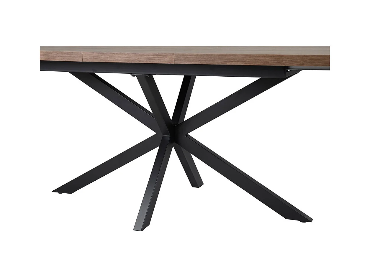 Mesa extensible KALVANO – 160 a 200 cm – Roble oscuro – Tablero de 40 mm – Diseño contemporáneo