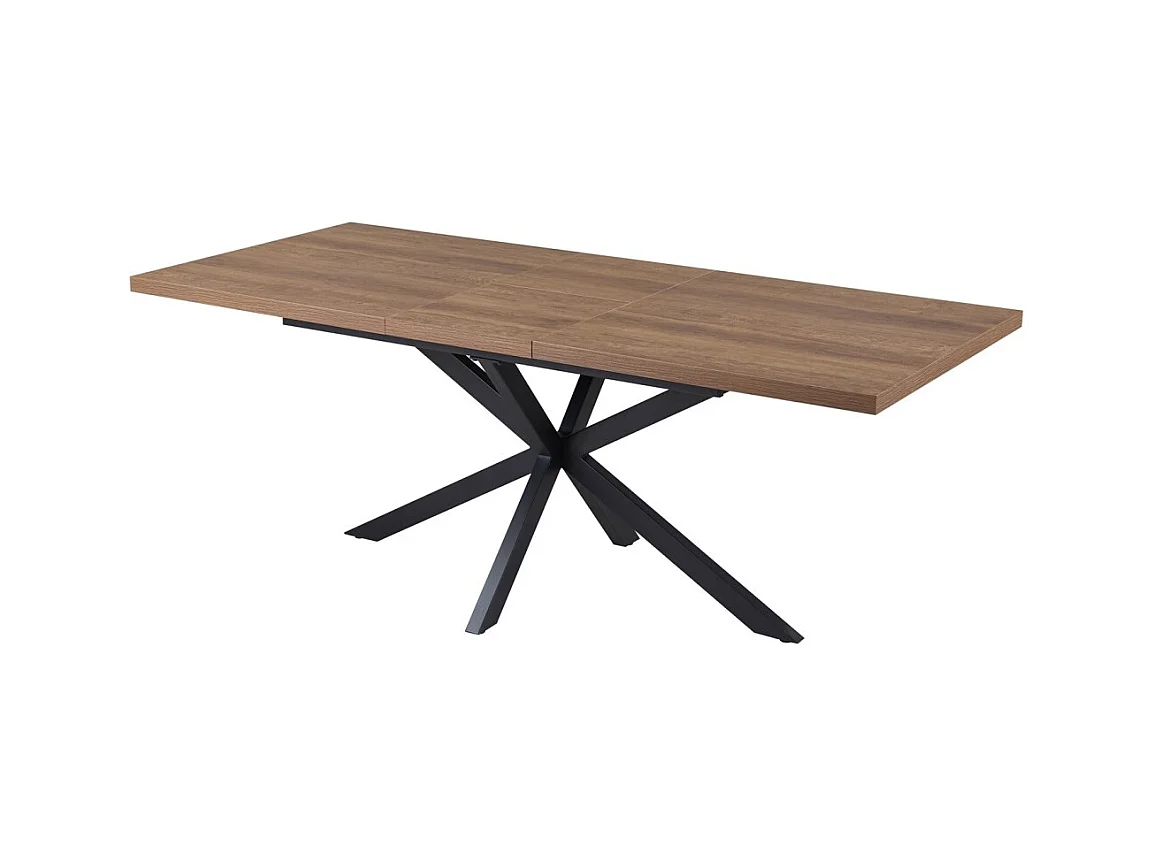 Mesa extensible KALVANO – 160 a 200 cm – Roble oscuro – Tablero de 40 mm – Diseño contemporáneo