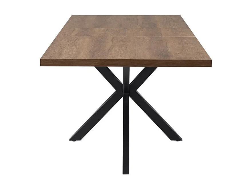 Mesa extensible KALVANO – 160 a 200 cm – Roble oscuro – Tablero de 40 mm – Diseño contemporáneo