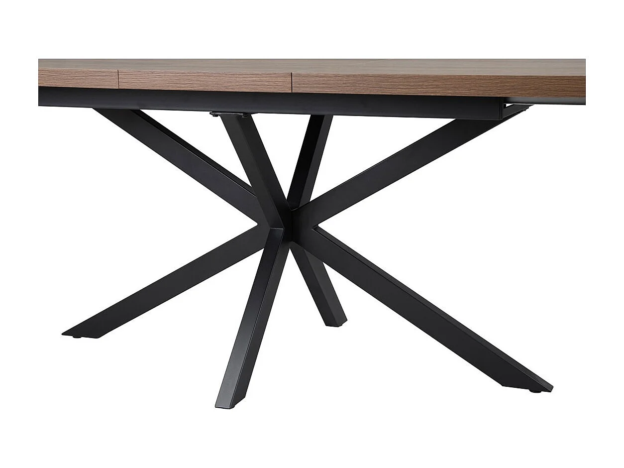 Mesa extensible KALVANO – 160 a 200 cm – Roble oscuro – Tablero de 40 mm – Diseño contemporáneo