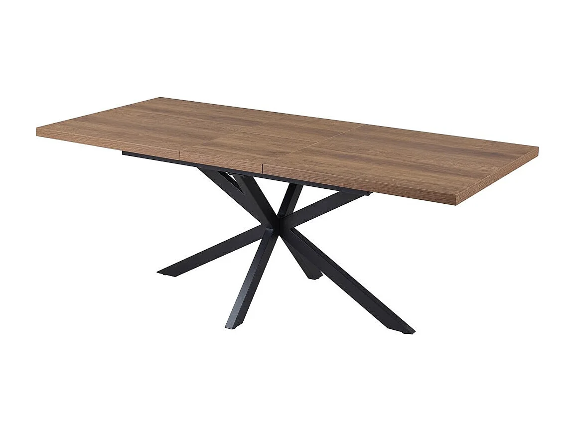 Mesa extensible KALVANO – 160 a 200 cm – Roble oscuro – Tablero de 40 mm – Diseño contemporáneo
