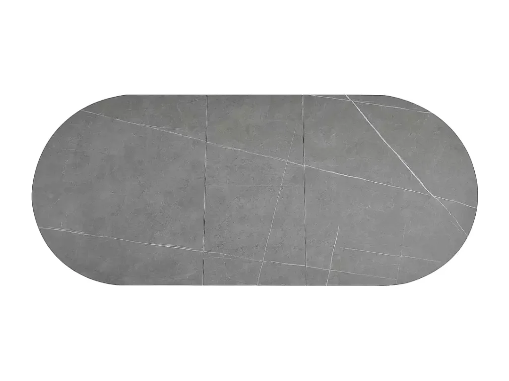 Table extensible 140-180 cm céramique grise 8 pers pied noir ovale MILANOZ