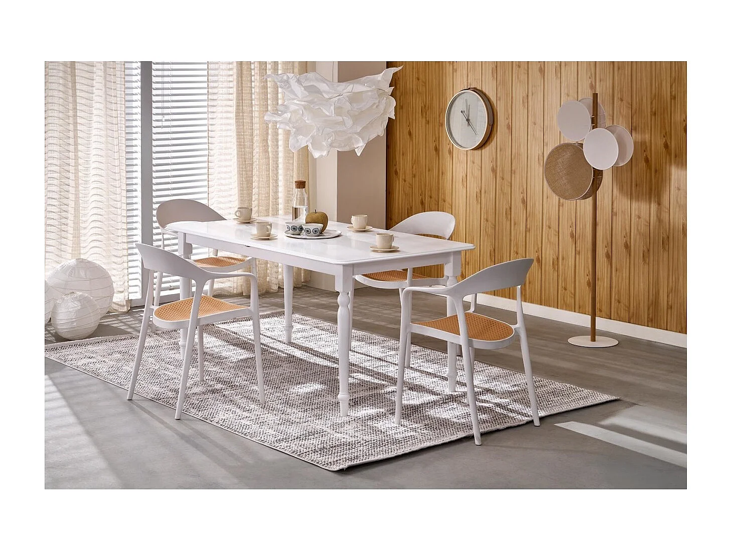 Table à manger Nelson (90x160-200)/Extensible/Blanc