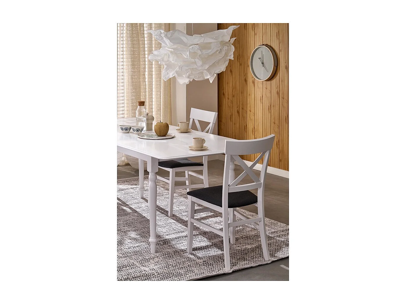 Table à manger Nelson (90x160-200)/Extensible/Blanc