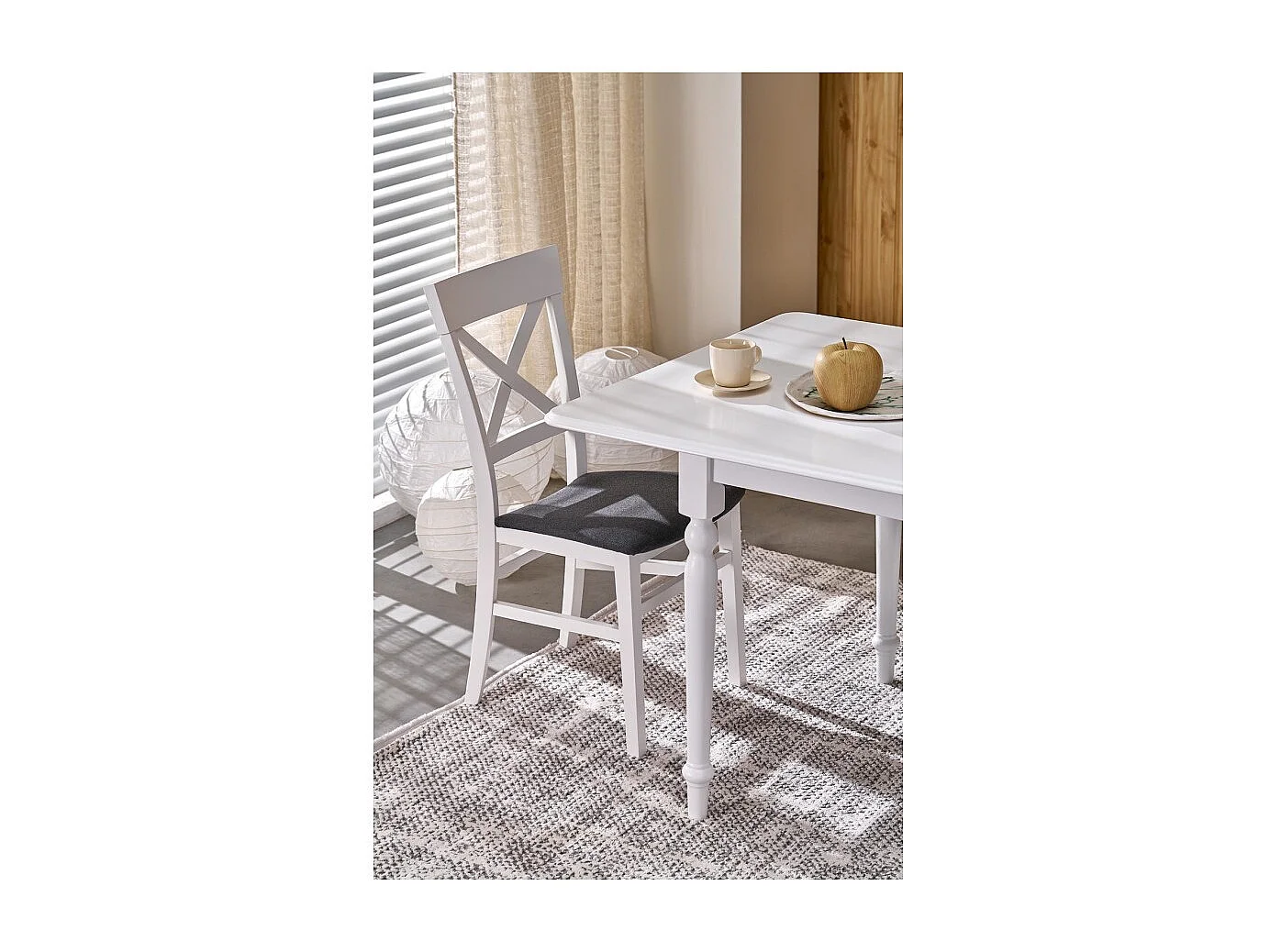 Table à manger Nelson (90x160-200)/Extensible/Blanc