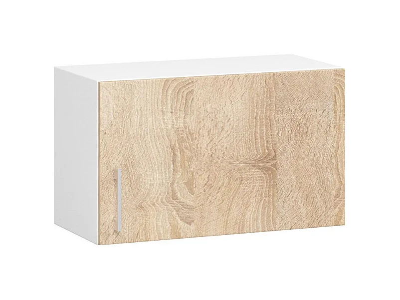 Ensemble de cuisine vitré AKORD LIMA 1.8m Blanc 180 cm 7 portes 1 tiroir façade Chêne Sonoma 8 étagères 180x44,5x203 cm