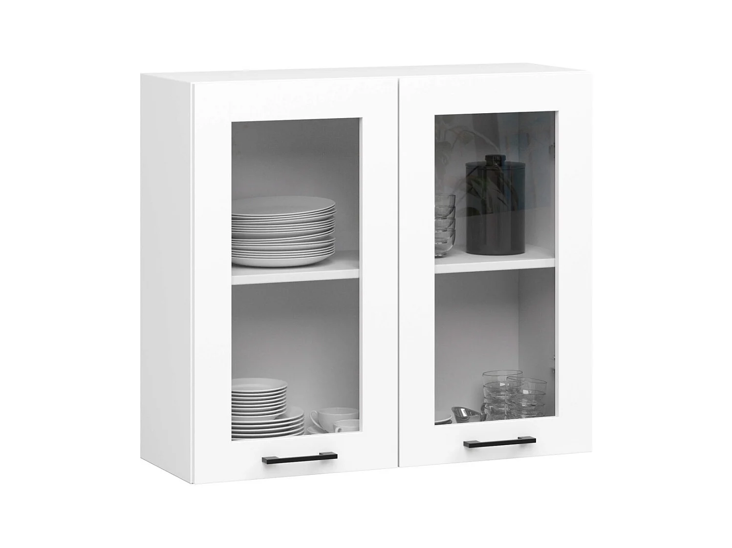 Ensemble de cuisine vitré AKORD OLIWIA 2.4m Blanc 240 cm 11 portes 1 tiroir façade Blanche 240x46x203 cm