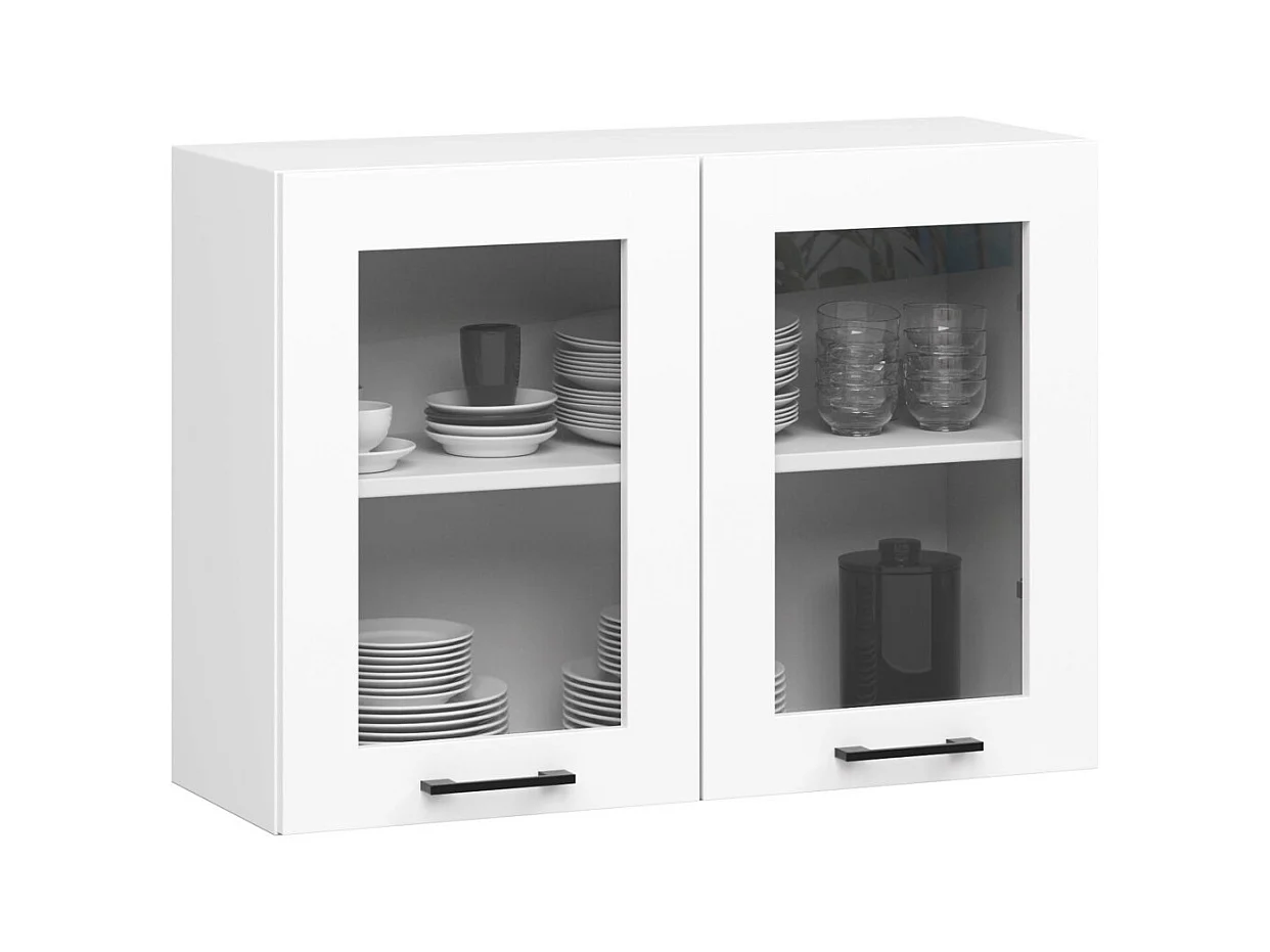 Ensemble de cuisine vitré AKORD OLIWIA 3.0m Blanc 300 cm 11 portes 1 tiroir façade Blanche 300x46x203 cm