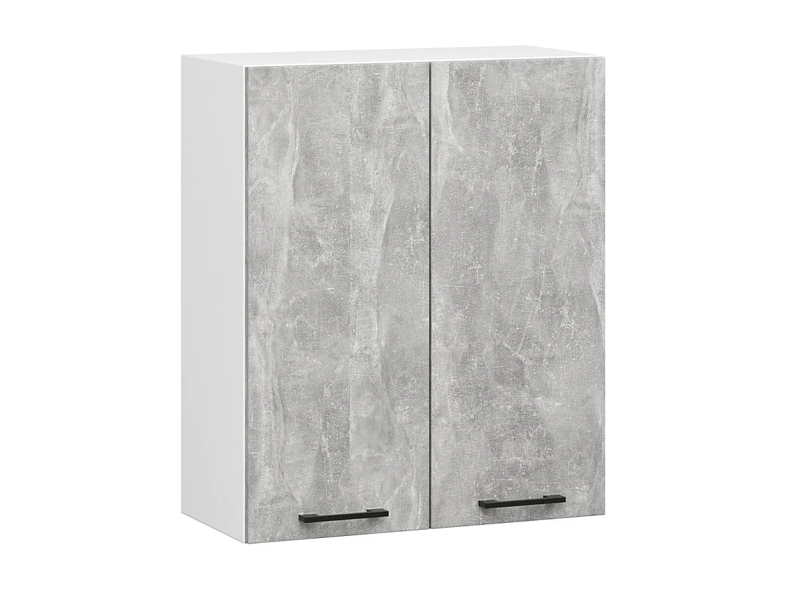 Ensemble de cuisine vitré AKORD OLIWIA 2.4m Blanc 240 cm 11 portes 1 tiroir façade Béton 240x46x203 cm