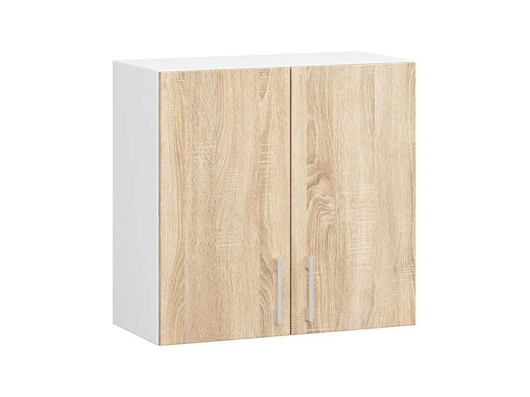 Ensemble de cuisine vitré AKORD LIMA 2.4m Blanc 240 cm 11 portes 1 tiroir façade Chêne Sonoma 240x44,5x203 cm