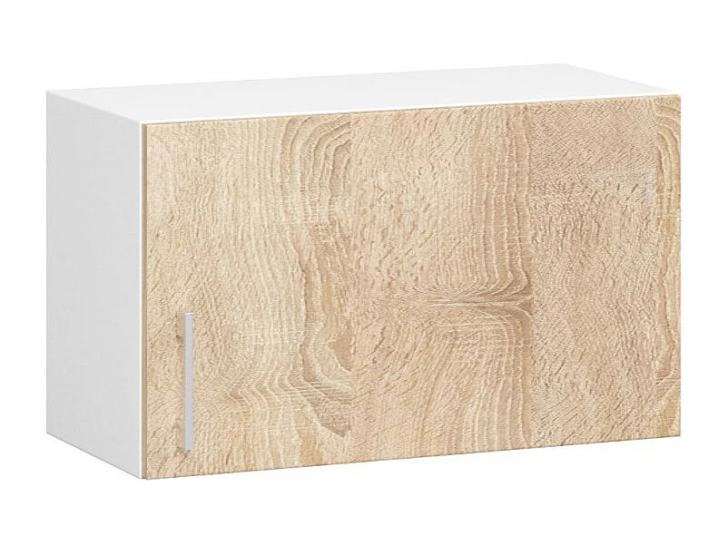 Complete Keuken, Keukenmeubelset met Verkblad LIMA 240 cm breed met Vitrinekast / Keukeneenheid zonder apparatuur / Wit – Sonoma Eik / 240 x 203 x 44,5 cm