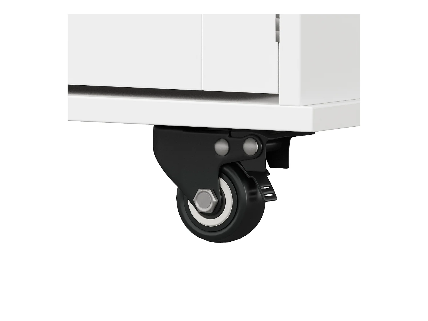 Isla de cocina móvil - Isla de cocina blanca con 1 cajón y 3 puertas - tapa abatible - 4 ruedas