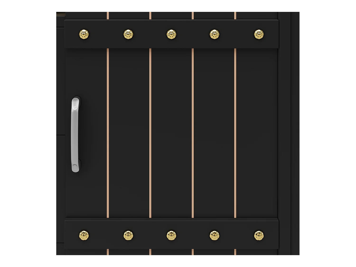 Desserte de cuisine mobile - Îlot de cuisine noir avec porte coulissante et roulettes - plan de travail pliable - 3 tiroirs