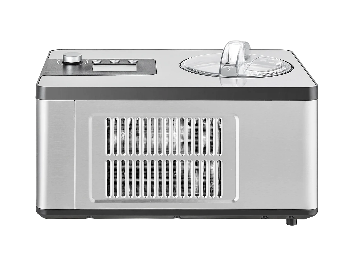 Sorbetière Automatique SucceBuy de 2 L, Sorbetière Électrique en Acier Inoxydable, Machine à Glace à 3 Modes avec Écran LCD et Minuterie, Argent