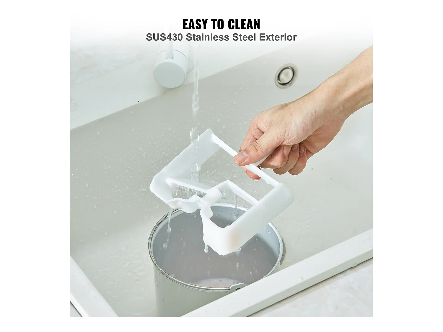 Sorbetière Automatique SucceBuy de 2 L, Sorbetière Électrique en Acier Inoxydable, Machine à Glace à 3 Modes avec Écran LCD et Minuterie, Argent