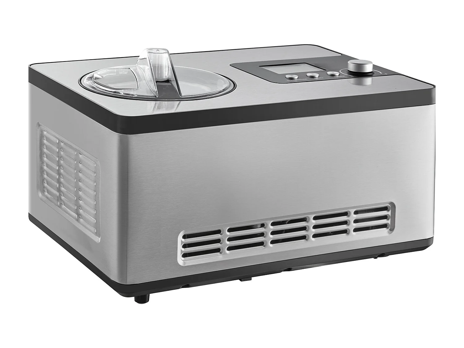 Automatische IJsmachine SucceBuy van 2 L, Elektrische IJsmachine van RVS, IJsmachine met 3 Modussen met LCD-Scherm en Timer, Zilver