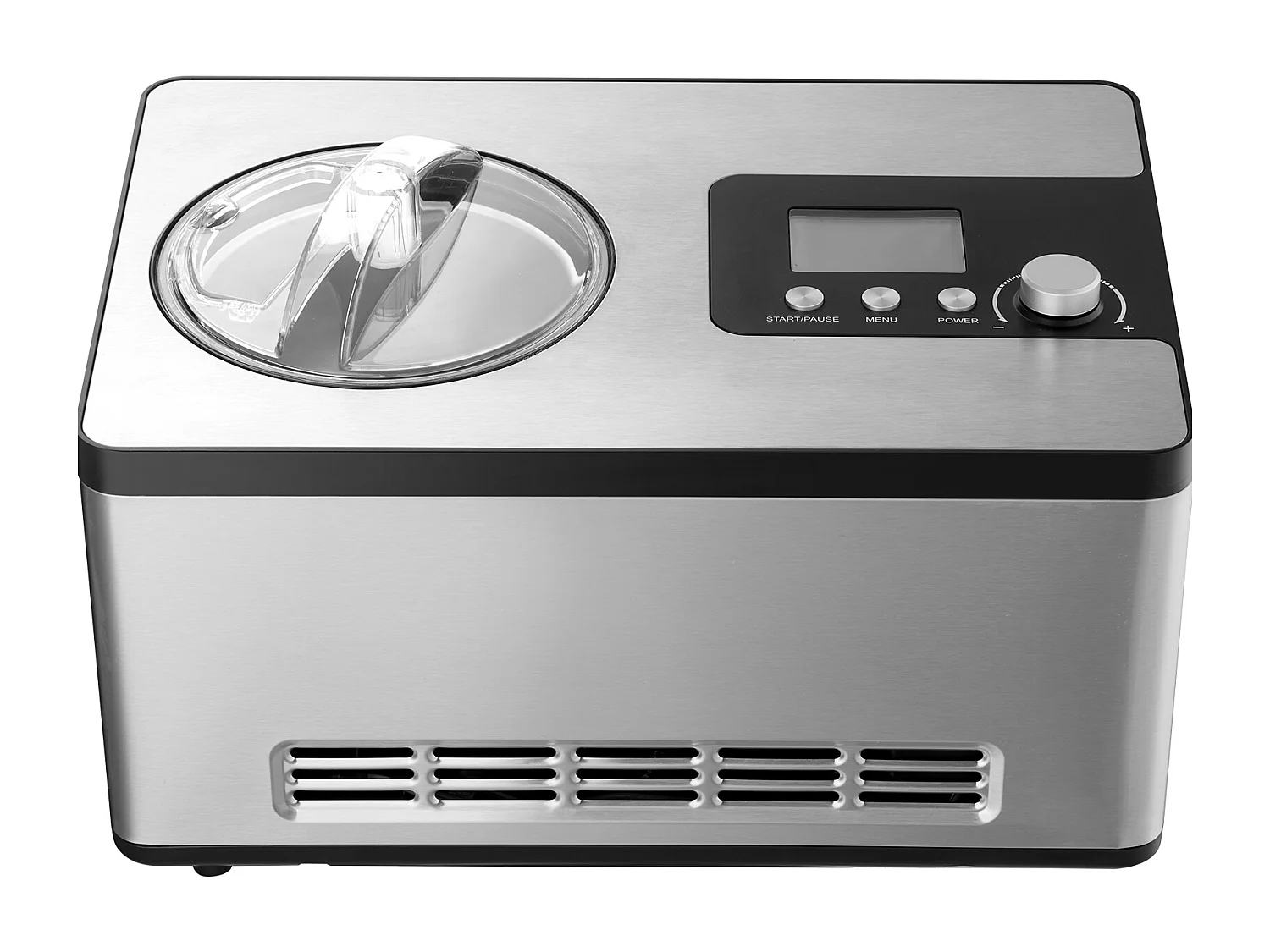 Automatische IJsmachine SucceBuy van 2 L, Elektrische IJsmachine van RVS, IJsmachine met 3 Modussen met LCD-Scherm en Timer, Zilver