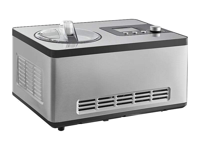 Automatische IJsmachine SucceBuy van 2 L, Elektrische IJsmachine van RVS, IJsmachine met 3 Modussen met LCD-Scherm en Timer, Zilver